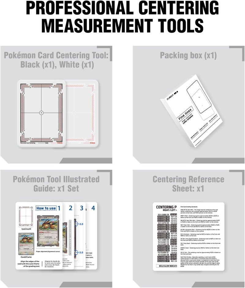 Flinduy Anime Collectible Cards Grading Tool with Cleaning Kit, PSA Standard Size Centering System for Standard Trading Cards, Precision Centering Grading Tools Set​ - Image 2